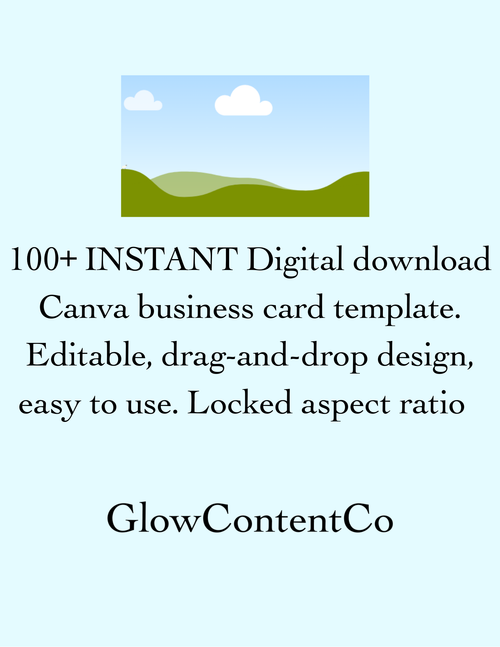 Canva Editable Template - Drag and Drop Business Cards branding tools for small businesses. Easy-to-use drag-and-drop Canva template. Fixed aspect ratio Canva templates. True to size. GlowContentCo